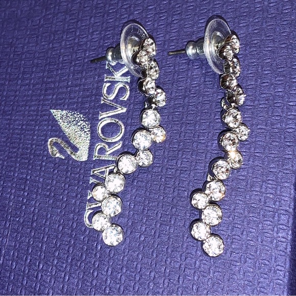 Swarovski Silver Fidelity Clear Crystal Pierced Earrings